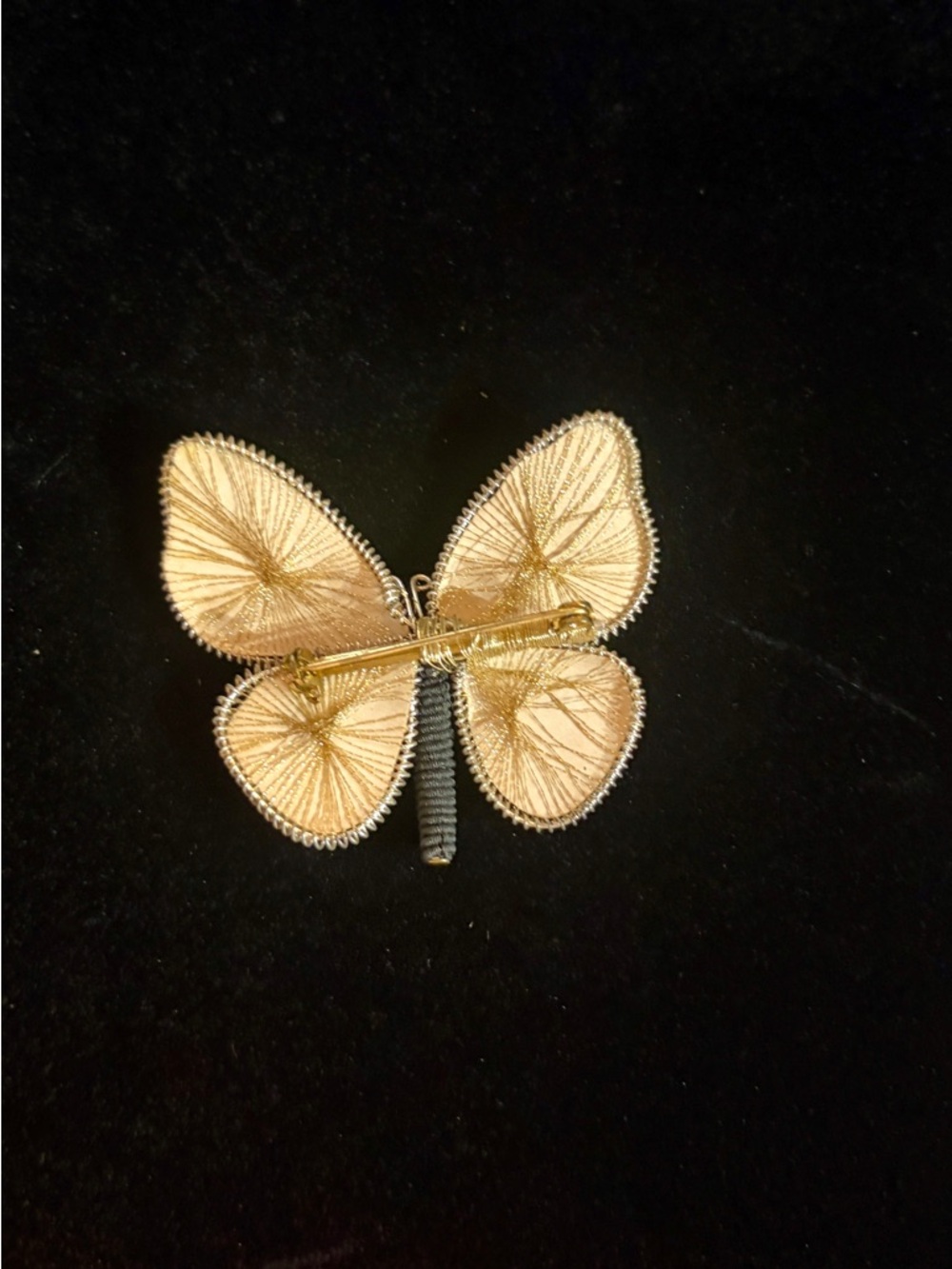 Vintage Butterfly Brooch Handmade - West Germany 1960s - 1970s - Picture 8 of 10